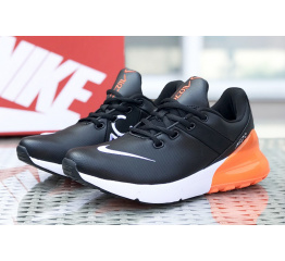 Мужские кроссовки Nike Air Max 270 Premium Leather черные с оранжевым