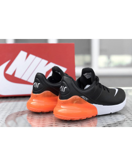 Чоловічі кросівки Nike Air Max 270 Premium Leather чорні з помаранчевим