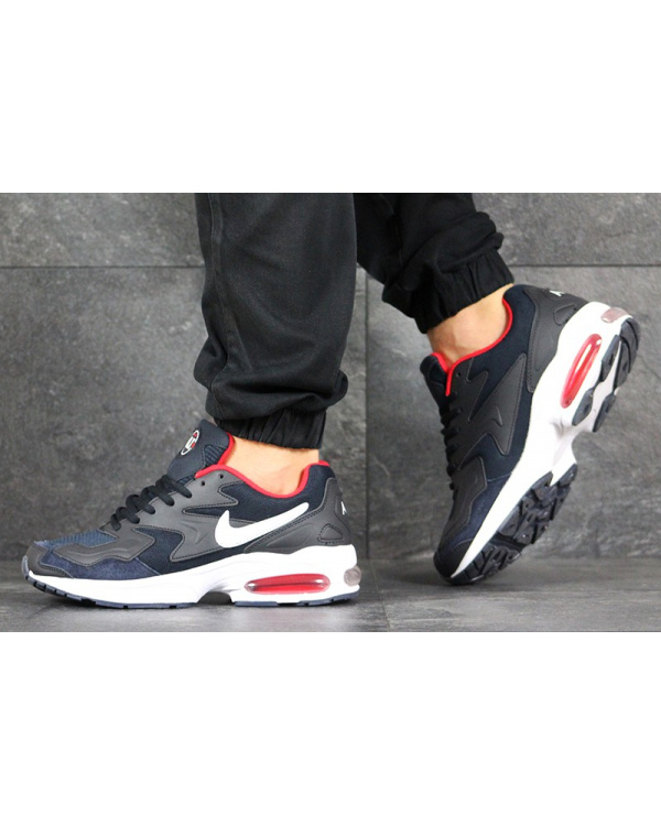 Мужские кроссовки Nike Air Max2 темно-синие с белым