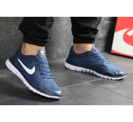 Мужские кроссовки Nike Free Run 3.0 V2 синие с белым