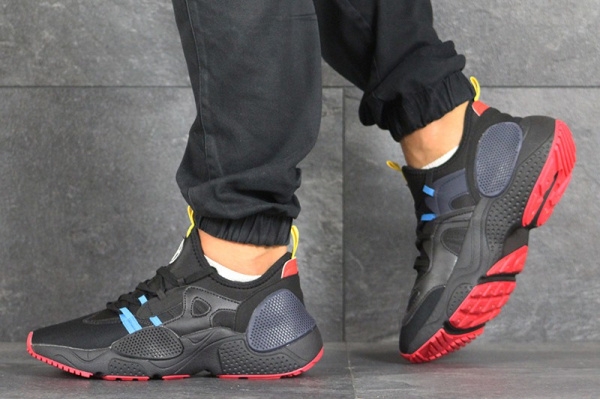 Мужские кроссовки Nike Huarache E.D.G.E. черные с голубым и красным