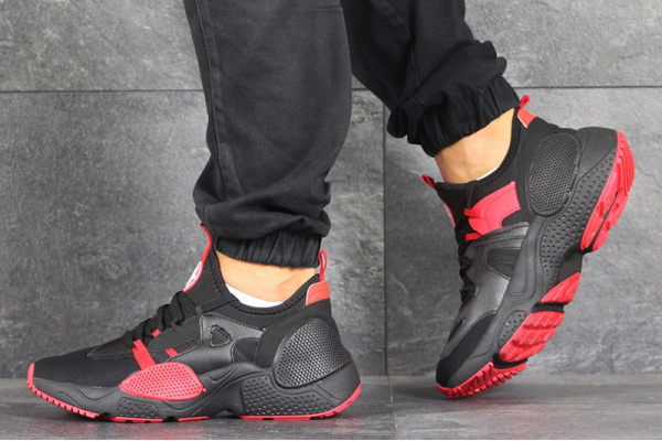Мужские кроссовки Nike Huarache E.D.G.E. черные с красным