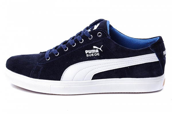Мужские кроссовки Puma Suede темно-синие с белым