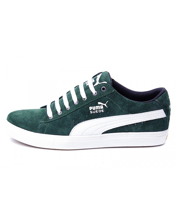 Мужские кроссовки Puma Suede зеленые с белым