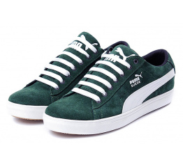 Мужские кроссовки Puma Suede зеленые с белым