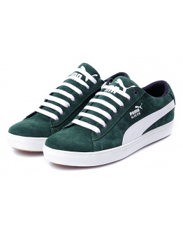 Мужские кроссовки Puma Suede зеленые с белым
