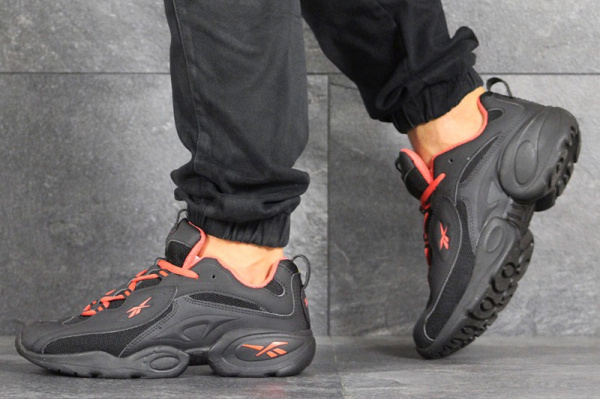 Мужские кроссовки Reebok DMX черные с оранжевым