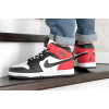 Купить Мужские высокие кроссовки на меху Nike Air Jordan 1 Retro High OG белые с черным и красным