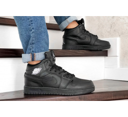 Купить Мужские высокие кроссовки на меху Nike Air Jordan 1 Retro High OG черные