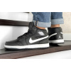 Мужские высокие кроссовки на меху Nike Air Jordan 1 Retro High OG черные с белым