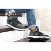 Купить Мужские высокие кроссовки на меху Nike Air Jordan 1 Retro High OG черные с серым
