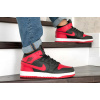Мужские высокие кроссовки на меху Nike Air Jordan 1 Retro High OG красные с черным