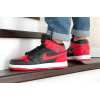Мужские высокие кроссовки на меху Nike Air Jordan 1 Retro High OG красные с черным