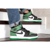 Мужские высокие кроссовки на меху Nike Air Jordan 1 Retro High OG зеленые с черным и белым