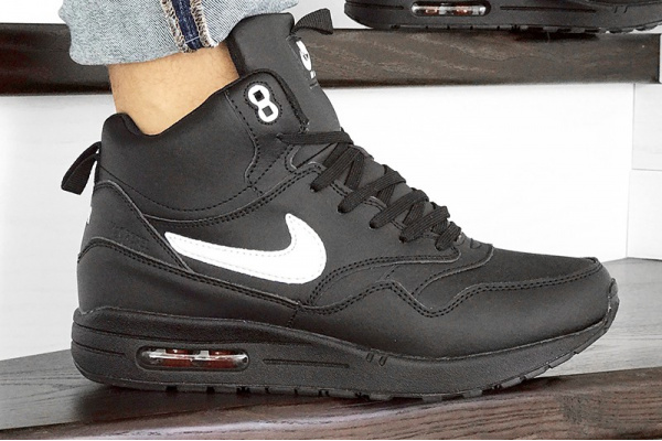 Мужские высокие кроссовки на меху Nike Air Max 87 High black