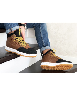 Чоловічі високі кросівки Nike Lunar Force 1 Duckboot коричневі з чорним