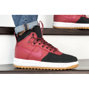 Чоловічі високі кросівки Nike Lunar Force 1 Duckboot червоні з чорним