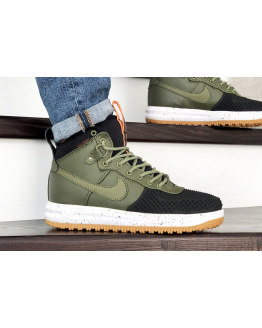 Чоловічі високі кросівки Nike Lunar Force 1 Duckboot зелені з чорним
