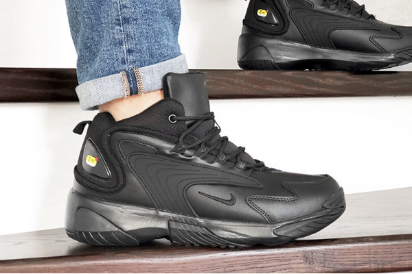 Мужские высокие кроссовки на меху Nike Zoom 2K черные