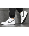 Купить Мужские высокие кроссовки Nike Air Force 1 Mid белые с черным