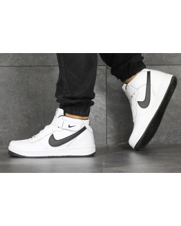 Чоловічі високі кросівки Nike Air Force 1 Mid білі з чорним