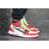 Мужские высокие кроссовки Nike x Off White Air Jordan 1 "PYTHON" красные с белым