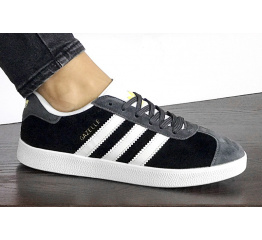 Женские кроссовки Adidas Gazelle черные с серым