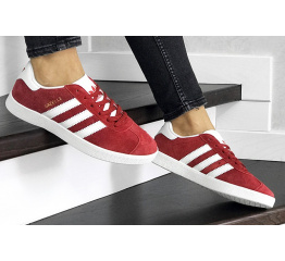 Купить Женские кроссовки Adidas Gazelle красные с белым