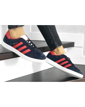 Жіночі кросівки Adidas Gazelle темно-сині з червоним