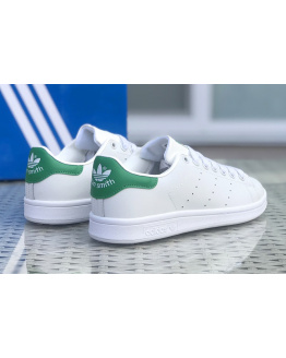 Жіночі кросівки Adidas Stan Smith білі з зеленим