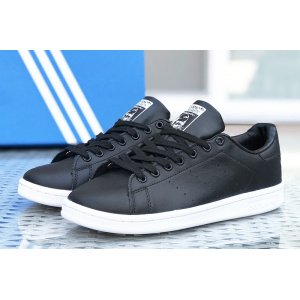 Женские кроссовки Adidas Stan Smith черные с белым