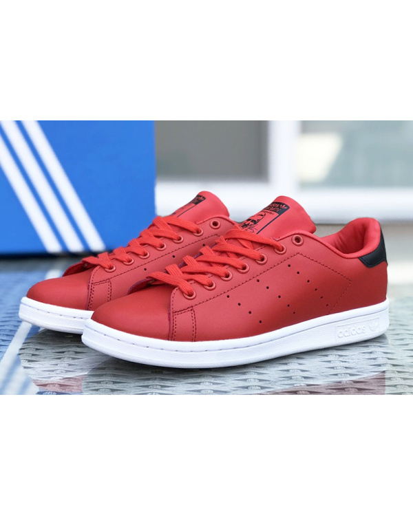 Жіночі кросівки Adidas Stan Smith червоні з білим