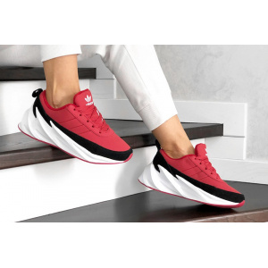 Женские кроссовки на меху Adidas Sharks Fur красные