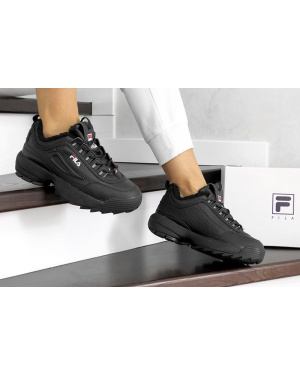 Женские кроссовки на меху Fila Disruptor Winter черные