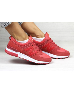 Женские кроссовки New Balance 574 Sport красные