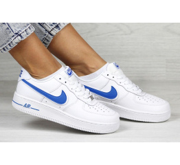 Женские кроссовки Nike Air Force 1 Low белые с синим