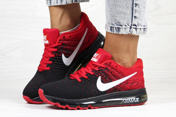 Женские кроссовки Nike Air Max 2017 красные с черным
