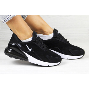 Жіночі кросівки Nike Air Max 270 Leather чорні з білим