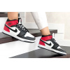 Женские высокие кроссовки на меху Nike Air Jordan 1 Retro High OG белые с черным и красным