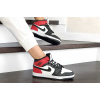 Купить Женские высокие кроссовки на меху Nike Air Jordan 1 Retro High OG белые с черным и красным
