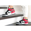 Купить Женские высокие кроссовки на меху Nike Air Jordan 1 Retro High OG белые с черным и красным