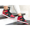 Женские высокие кроссовки на меху Nike Air Jordan 1 Retro High OG красные с черным