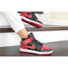 Женские высокие кроссовки на меху Nike Air Jordan 1 Retro High OG красные с черным