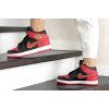 Купить Женские высокие кроссовки на меху Nike Air Jordan 1 Retro High OG красные с черным