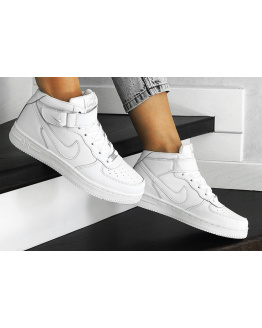 Жіночі високі кросівки Nike Air Force 1 Mid білі