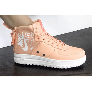 Женские высокие кроссовки Nike SF Air Force 1 Mid пудровые