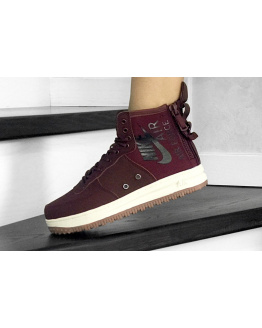 Жіночі високі кросівки Nike SF Air Force 1 Mid бордові