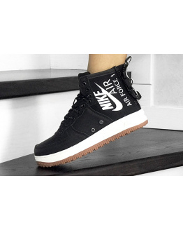 Жіночі високі кросівки Nike SF Air Force 1 Mid чорні з білим