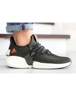 Чоловічі кросівки Adidas AlphaBOUNCE Instinct темно-зелені з помаранчевим
