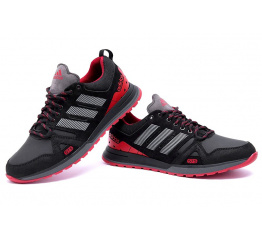 Мужские кроссовки Adidas черные с красным